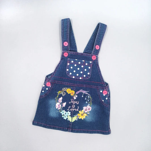 IENENS Baby Denim Dress Girls Suspenders Sleeveless Denim Overalls Girl Loose Spaghetti Strap Jeans Dress Toddler Sundress