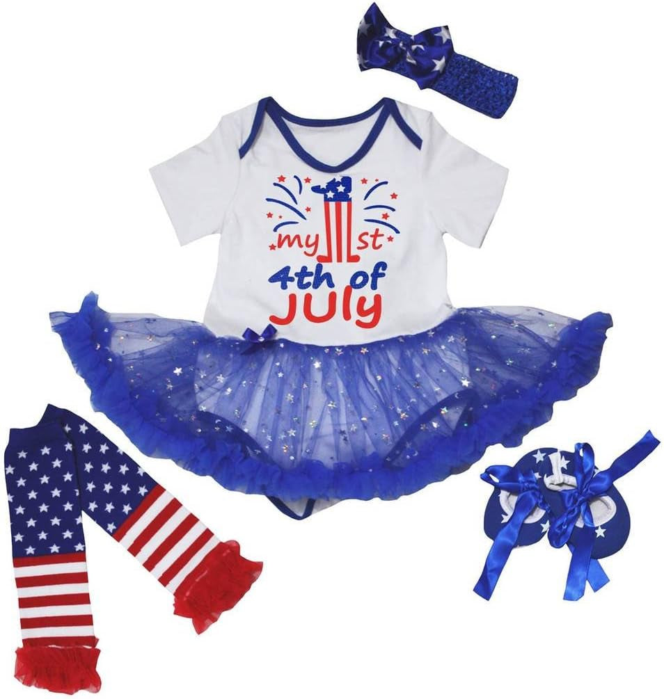 My 1St 4Th of July Baby Dress Shoes Leg Warmer Nb-18M