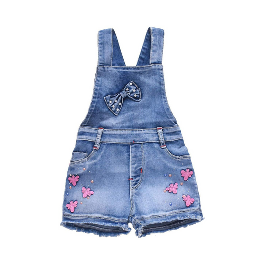 Summer Little Girls Cotton Denim Bib Braces Rompers