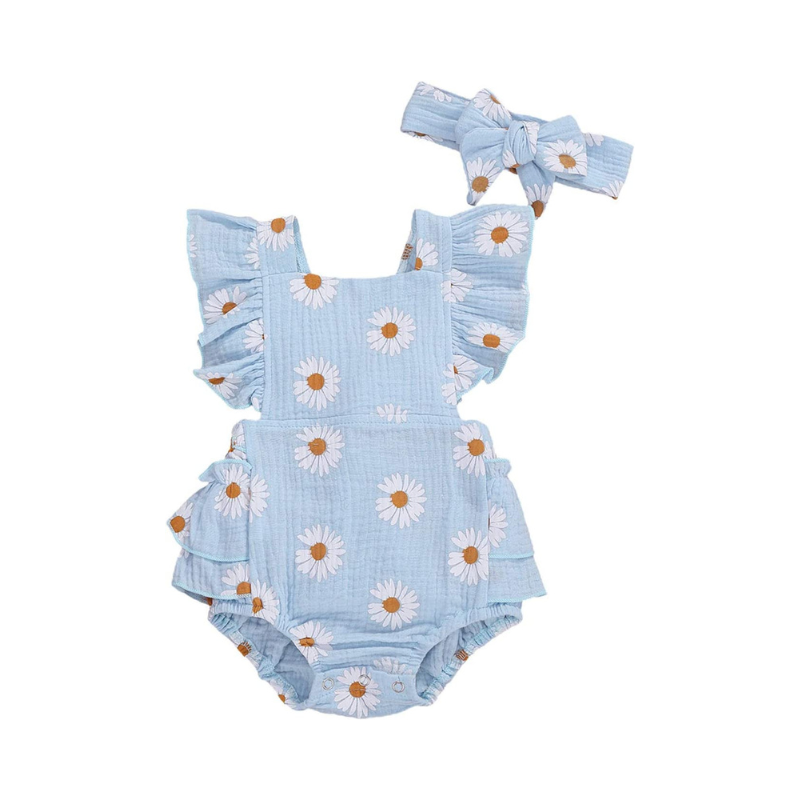 Baby Girls Daisy Playsuits Ruffled Bodysuit