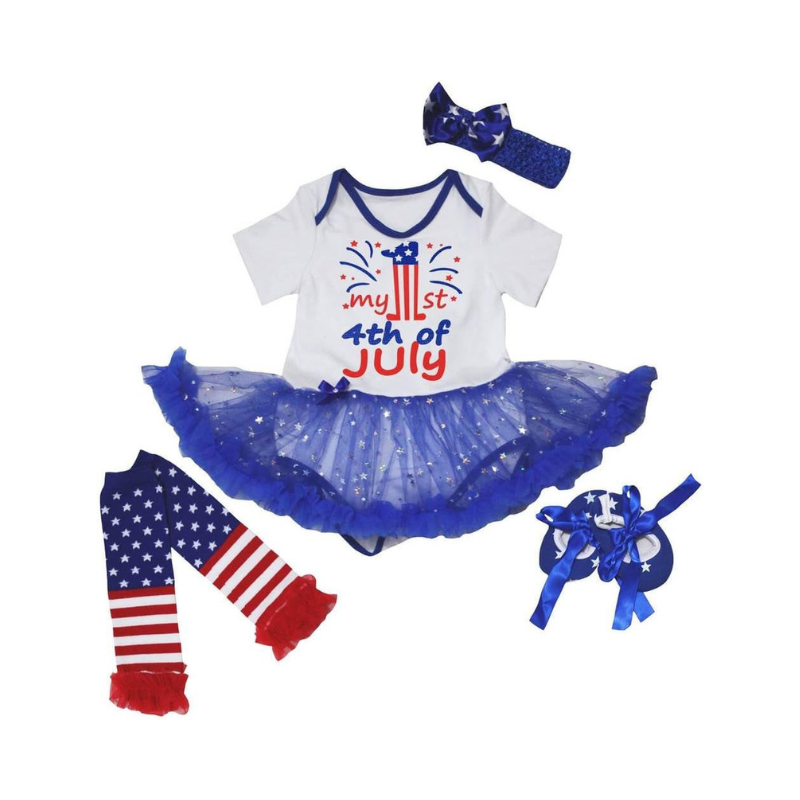 My 1St 4Th of July Baby Dress Shoes Leg Warmer Nb-18M