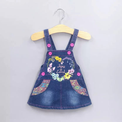 IENENS Baby Denim Dress Girls Suspenders Sleeveless Denim Overalls Girl Loose Spaghetti Strap Jeans Dress Toddler Sundress