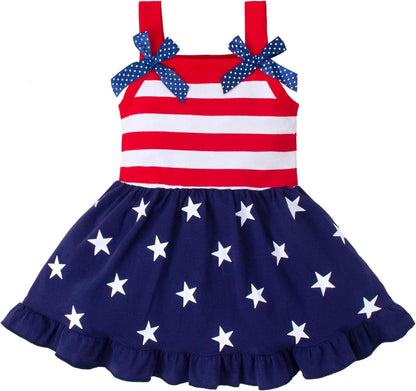 Toddler Baby Girls 4Th of July Outfit Independence Day Dress Kids American Flag Clothes